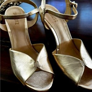 Gold Sandals size 8 Schutz